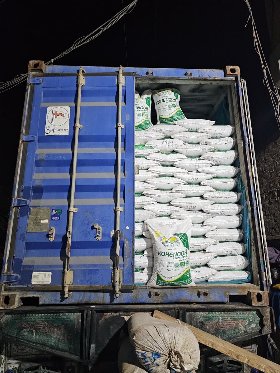 Kohenoor branded export bags loaded into container — FOB Karachi